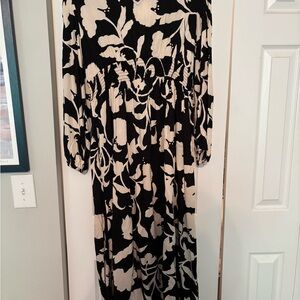 Knox Rose Black and Cream Long Sleeve Dress